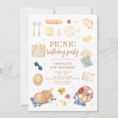 Moderne Waterverf Picknick Verjaardag Kaart (Voorkant)