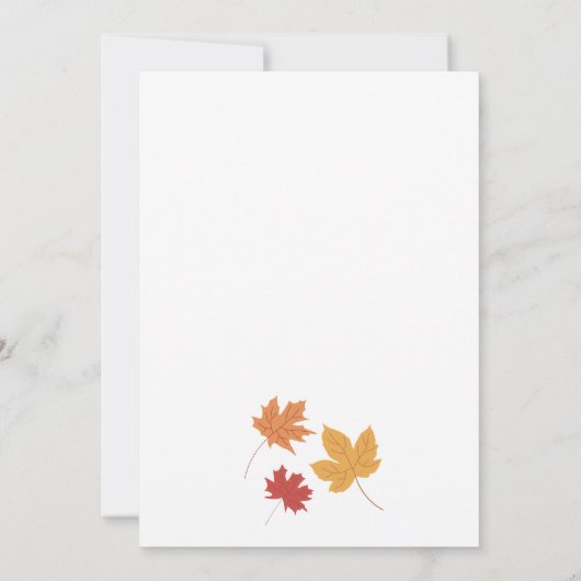 Moderne Waterverf Pompoen Thanksgiving Dinner Kaart (Achterkant)