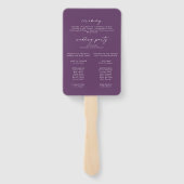 Moderne Waterverf | Programma voor Paarse weddensc Handwaaier (Achterkant)