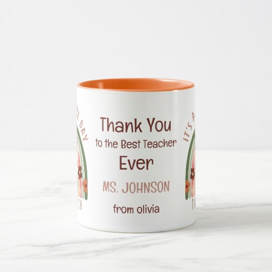 Moderne waterverf regenboog Gepersonaliseerde doce Mok (Midden)