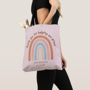 Moderne Waterverf Regenboog Leraar Dank u - Draagtas
