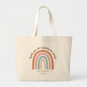 Moderne Waterverf Regenboog Leraar Dank u - Grote Tote Bag