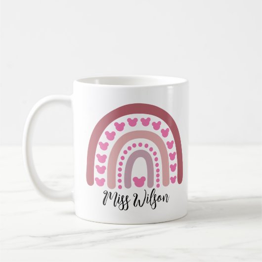 Moderne waterverf regenboog leraar koffiemok (Links)