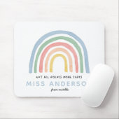 Moderne waterverf regenboogleraar bedankt cadeau muismat (Met muis)