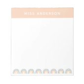 Moderne waterverf regenboogleraar bedankt je cadea notitieblok (Voorkant)