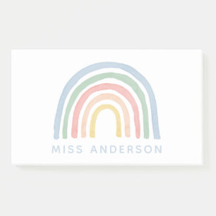 Moderne waterverf regenboogleraar bedankt je cadea post-it® notes