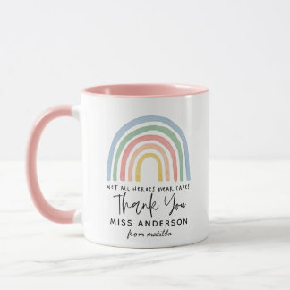 Moderne waterverf regenboogleraar bedankt voor je mok