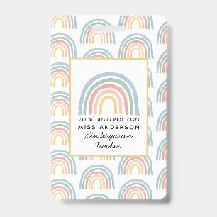Moderne waterverf regenboogleraar dank je cadeau badge