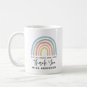 Moderne waterverf regenboogleraar dank je cadeau koffiemok