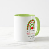 Moderne Waterverf regenboogleraar Dank u voor cade Mok (Voorkant rechts)