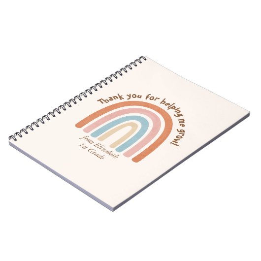 Moderne Waterverf regenboogleraar Hartelijk dank Notitieboek (Linkerzijde)