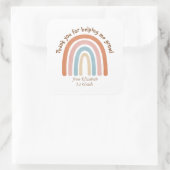 Moderne Waterverf regenboogleraar Hartelijk dank Vierkante Sticker (Tas)