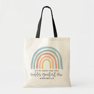 Moderne waterverf regenboogmoeder bedankt je cadea tote bag