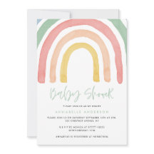 Moderne waterverf regenboogvormig baby shower