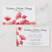 *~* Moderne Waterverf rode papaverbloem Visitekaartje (Voorkant / Achterkant)