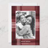 Moderne Waterverf Rood kerstfoto Feestdagenkaart (Voorkant)