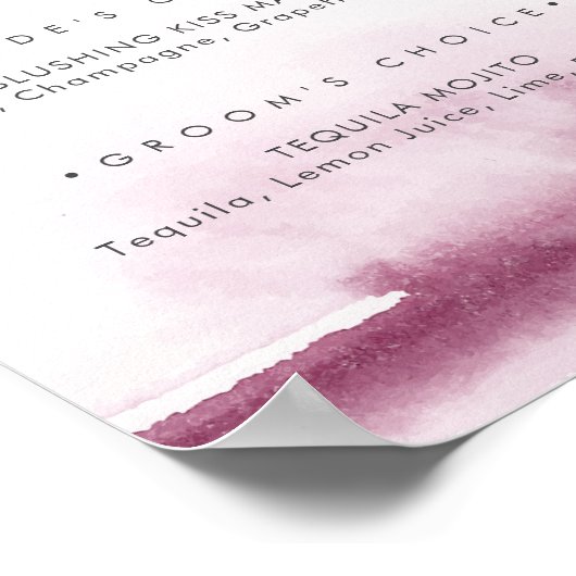 Moderne Waterverf | Roodhandtekening Drink Poster (Hoek)