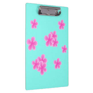 Moderne waterverf roze bloemen botanisch klembord