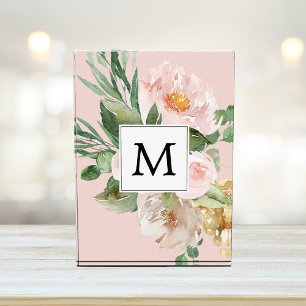 Moderne Waterverf roze bloemen monogrammen Fotoblokken