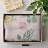 Moderne Waterverf roze bloemen monogrammen Tissuepapier (Geschenk)