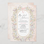 Moderne Waterverf Roze boog retro bloemen Bruids S Kaart (Voorkant / Achterkant)