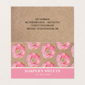 Moderne Waterverf roze donuts Professional Visitekaartjes (Buitenkant ongevouwen)