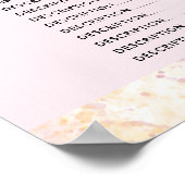 Moderne Waterverf Roze Geel prijslijst Poster (Hoek)