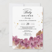 Moderne Waterverf roze orchidee en pampas Kaart (Voorkant)