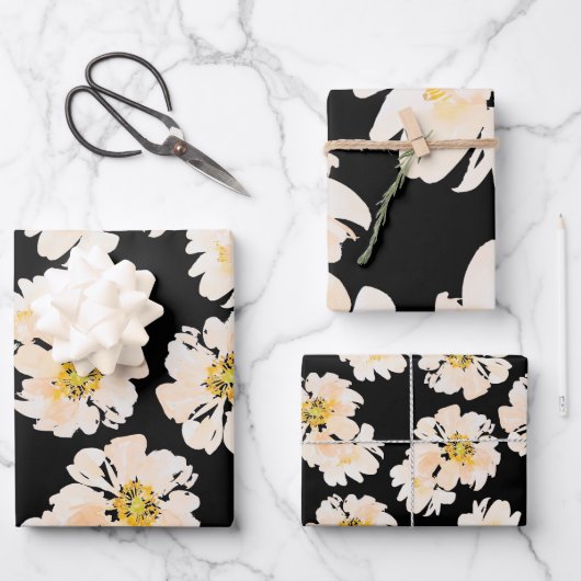 Moderne Waterverf roze pony floral Inpakpapier Vel (Voorkant)