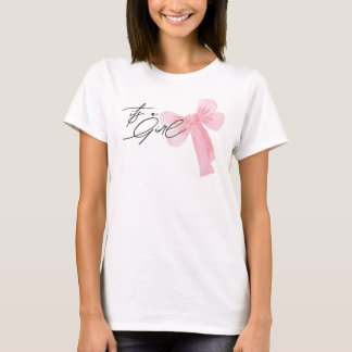 Moderne Waterverf Roze Strik Het is een Meisje T-shirt