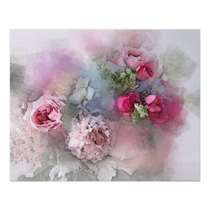Moderne Waterverf Rozen bloemen bloemen legant Perfect Poster