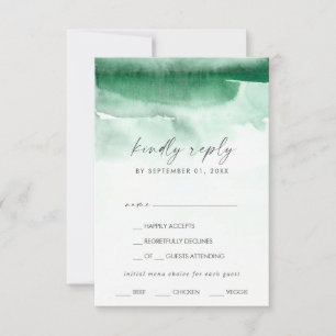 Moderne Waterverf RSVP-kaart voor keuze uit groe RSVP Kaartje