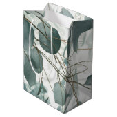 Moderne waterverf salie groene eucalyptus bruiloft medium cadeauzakje (Achterkant Gekanteld)