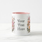 Moderne Waterverf Schattige Roze Rozen Bloem Mok (Midden)