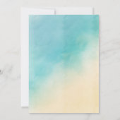 Moderne Waterverf Script Beach Engagement Party Kaart (Achterkant)