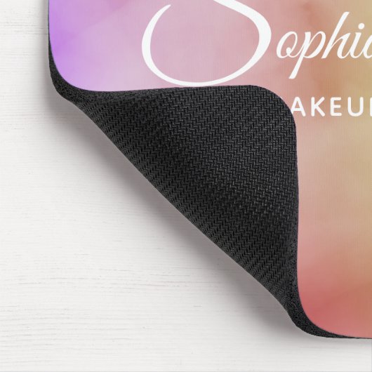 Moderne Waterverf Script Rainbow Pastel - Mousepad Muismat (Hoek)