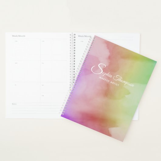 Moderne Waterverf Script Rainbow Pastel - Planner (Display)