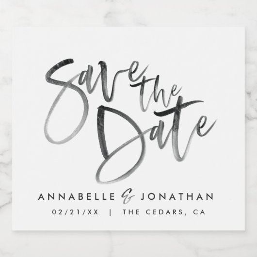 Moderne waterverf scripttypografie eenvoudige brui sparkling wijnetiket (Enkel label)