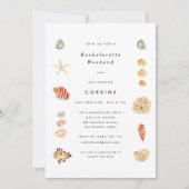 Moderne Waterverf Seashells Bachelorette Party Kaart (Voorkant)