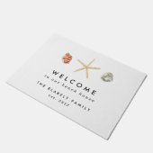 Moderne Waterverf Seashells Personaliseerd Deurmat (Schuin)