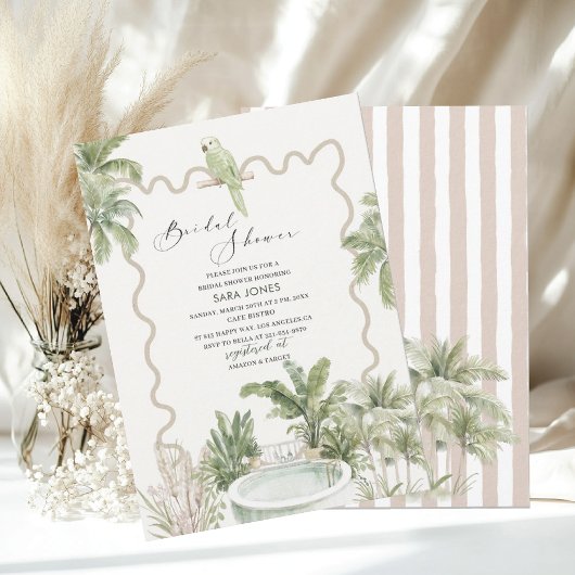 Moderne Waterverf Serenity Sands Starlight Bridal Kaart