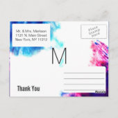 Moderne Waterverf Smudges Dank u Briefkaarten (Achterkant)