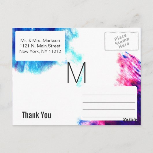 Moderne Waterverf Smudges Dank u Briefkaarten (Achterkant)