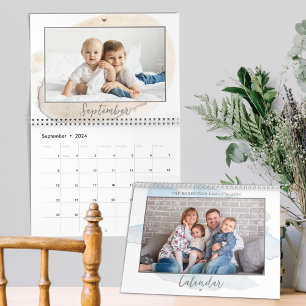 Moderne Waterverf Splash Familie Foto 2024 Kalender