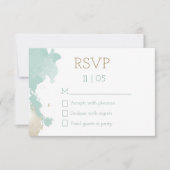 Moderne Waterverf Splashes Bruiloft RSVP (Voorkant)