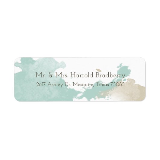 Moderne Waterverf Splashes Etiket (Voorkant)