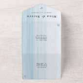 Moderne waterverf strandbruiloft all in one uitnodiging (Buitenkant)