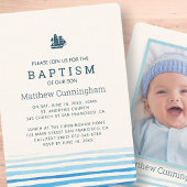 Moderne Waterverf Stripes Baptism Kaart