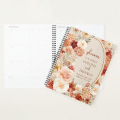 Moderne waterverf terracotta bordeauxrood bloesem planner (Display)
