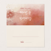 Moderne Waterverf Terracotta Bruiloft Plaats Kaart (Buitenkant ongevouwen)